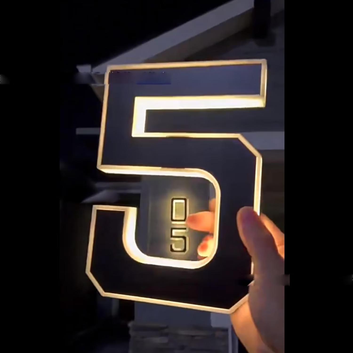Outdoor Power House - Solar LED House Number Sign Waterproof