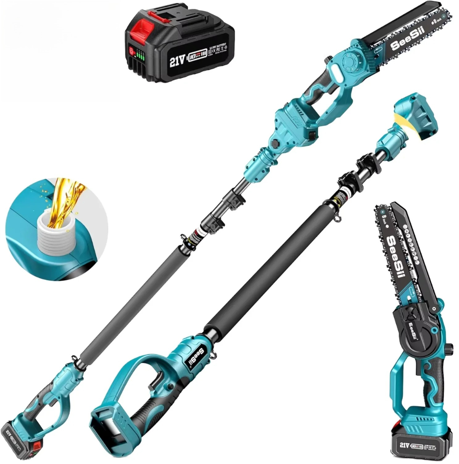 Electric Chainsaw Battery - Garden Work Telescopic Pole Chainsaw Long