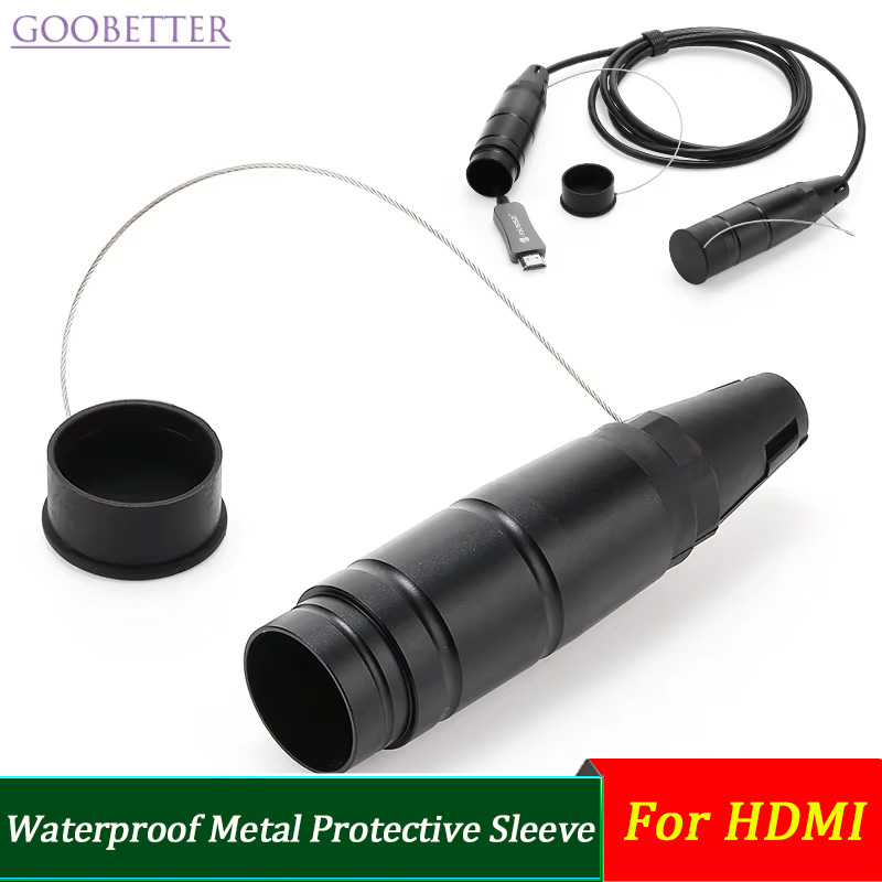 Outdoor Power Outlet Cover - Metal Waterproof Protective Sleeve for HDMI