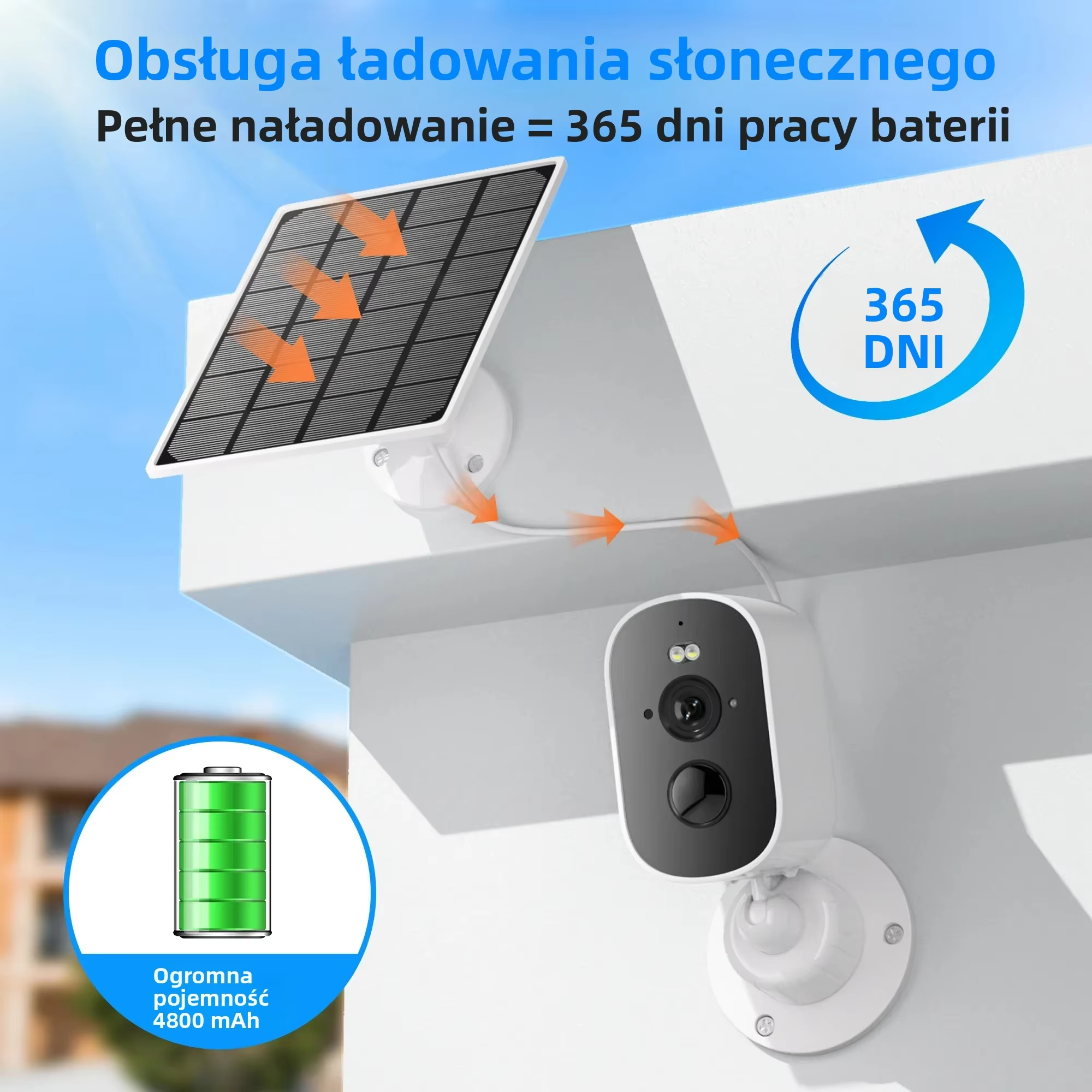 5MP WiFi Solar Security Camera - Outdoor Power Garage ulasan dan harga