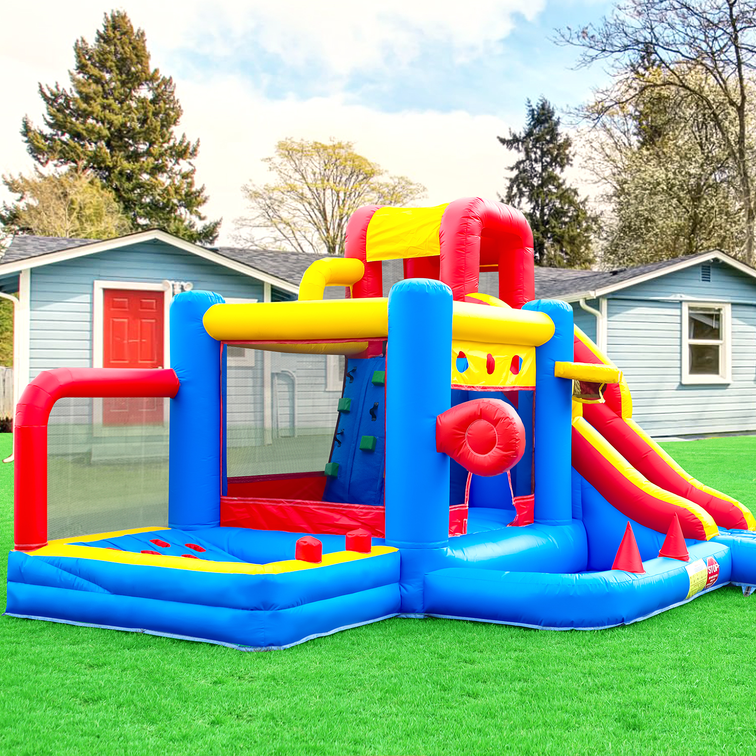 Inflatable Kids Bouncing House - Outdoor Power House ulasan dan harga