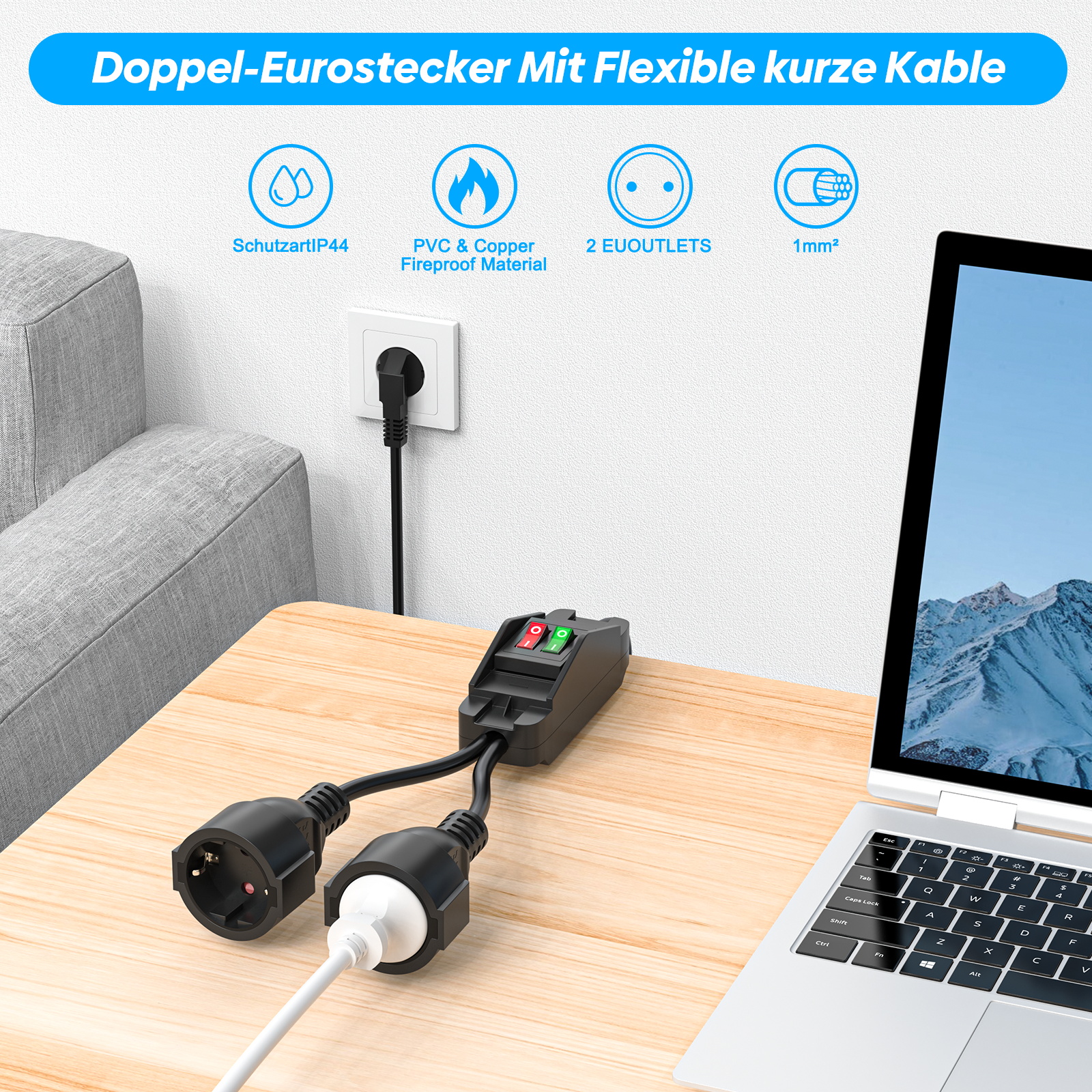 Eu plug 40cm/2m extension cord - Outdoor Power Extension Cord ulasan dan harga
