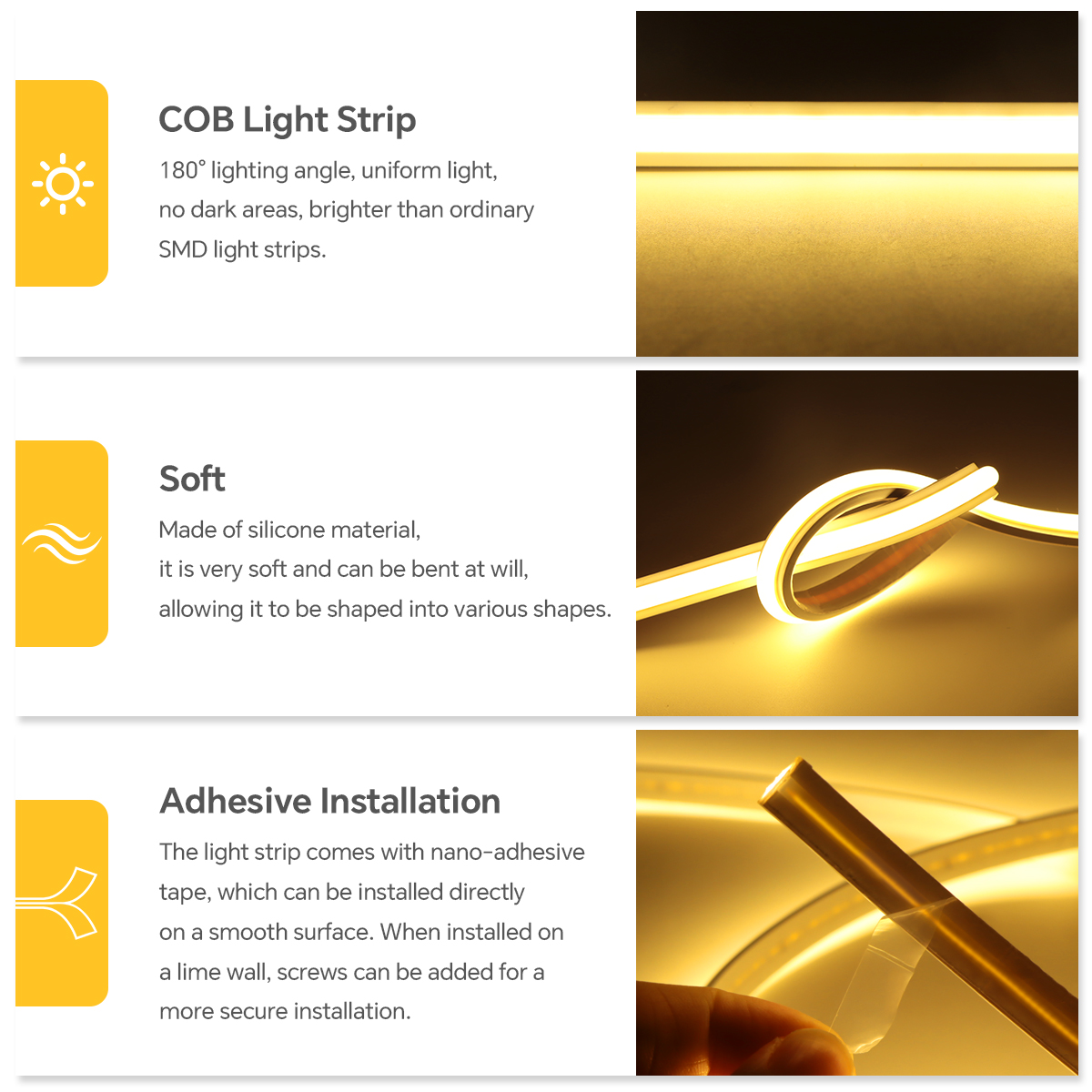 220V COB Led Strip High Densit - Power Switch Outdoor ulasan dan harga