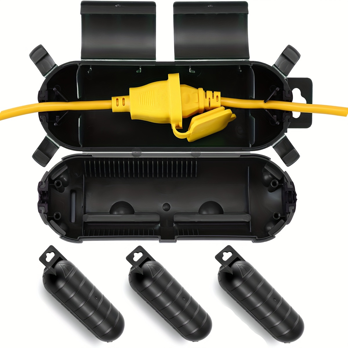 1/3pcs Waterproof Black Extens - Outdoor Power Extension Cord ulasan dan harga