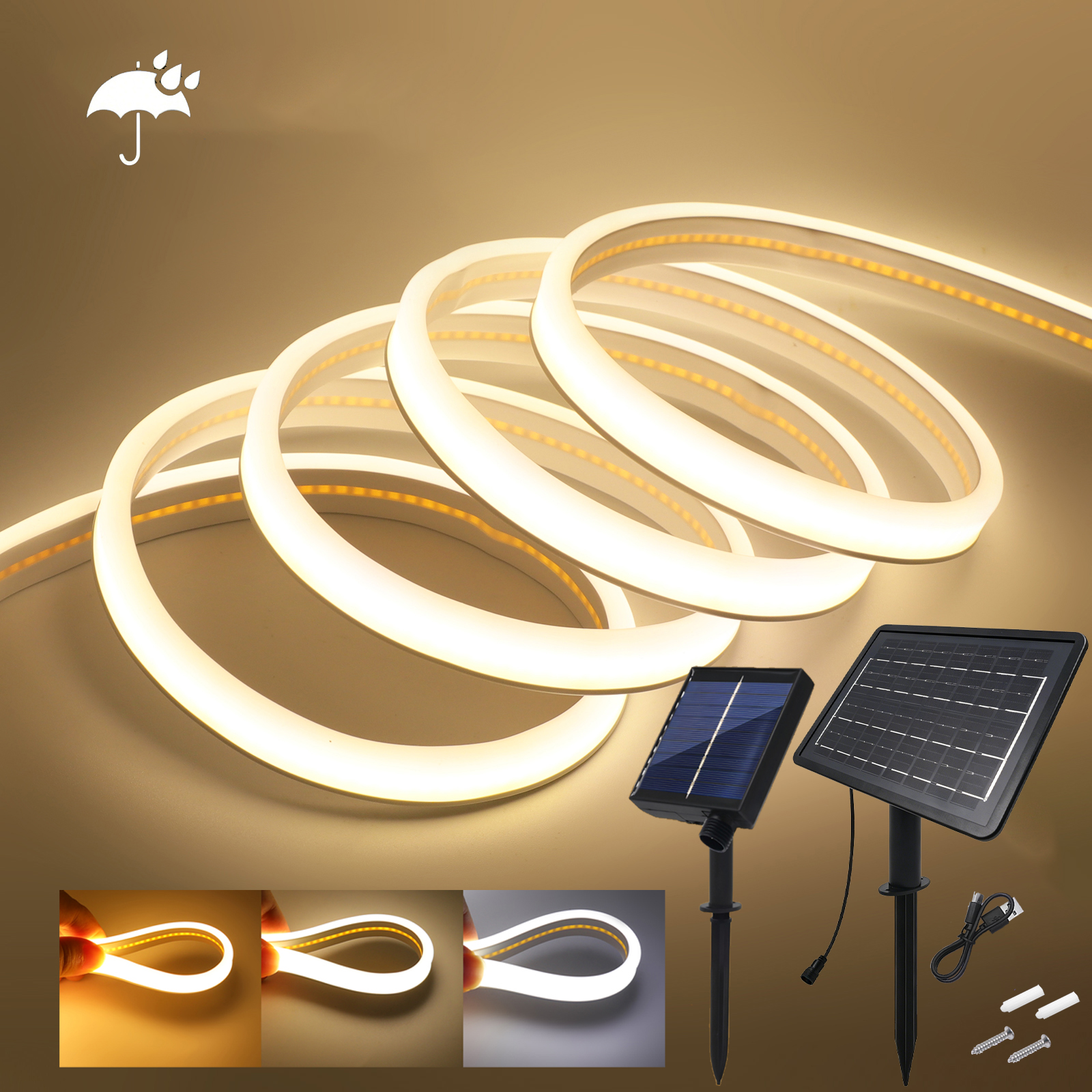 24V COB Solar Strip Light Wate - Outdoor Power Strip ulasan dan harga