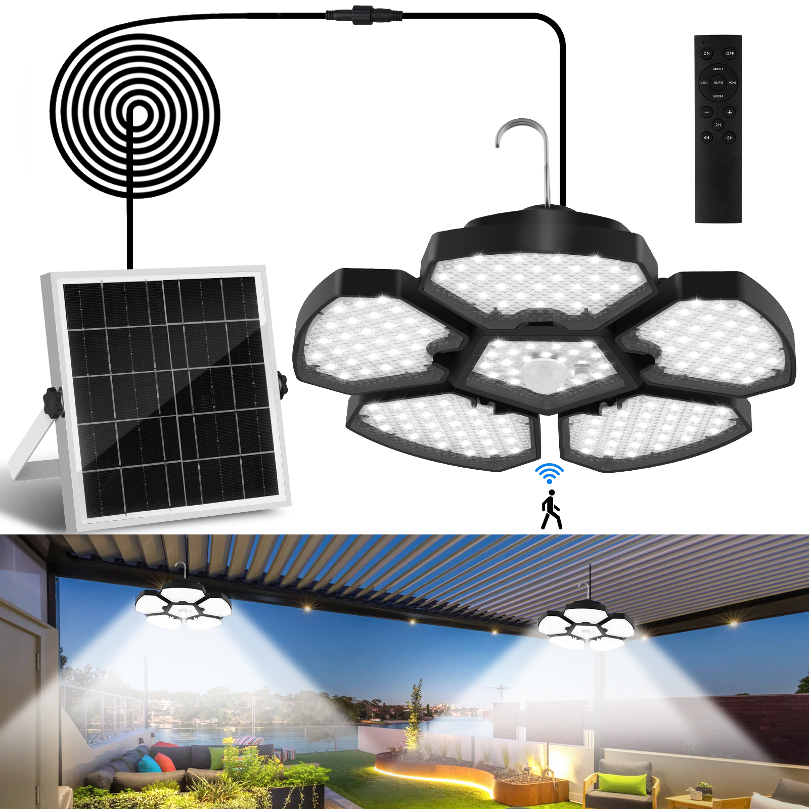 156LEDS Solar Shed Light Solar - Outdoor Power Garage ulasan dan harga