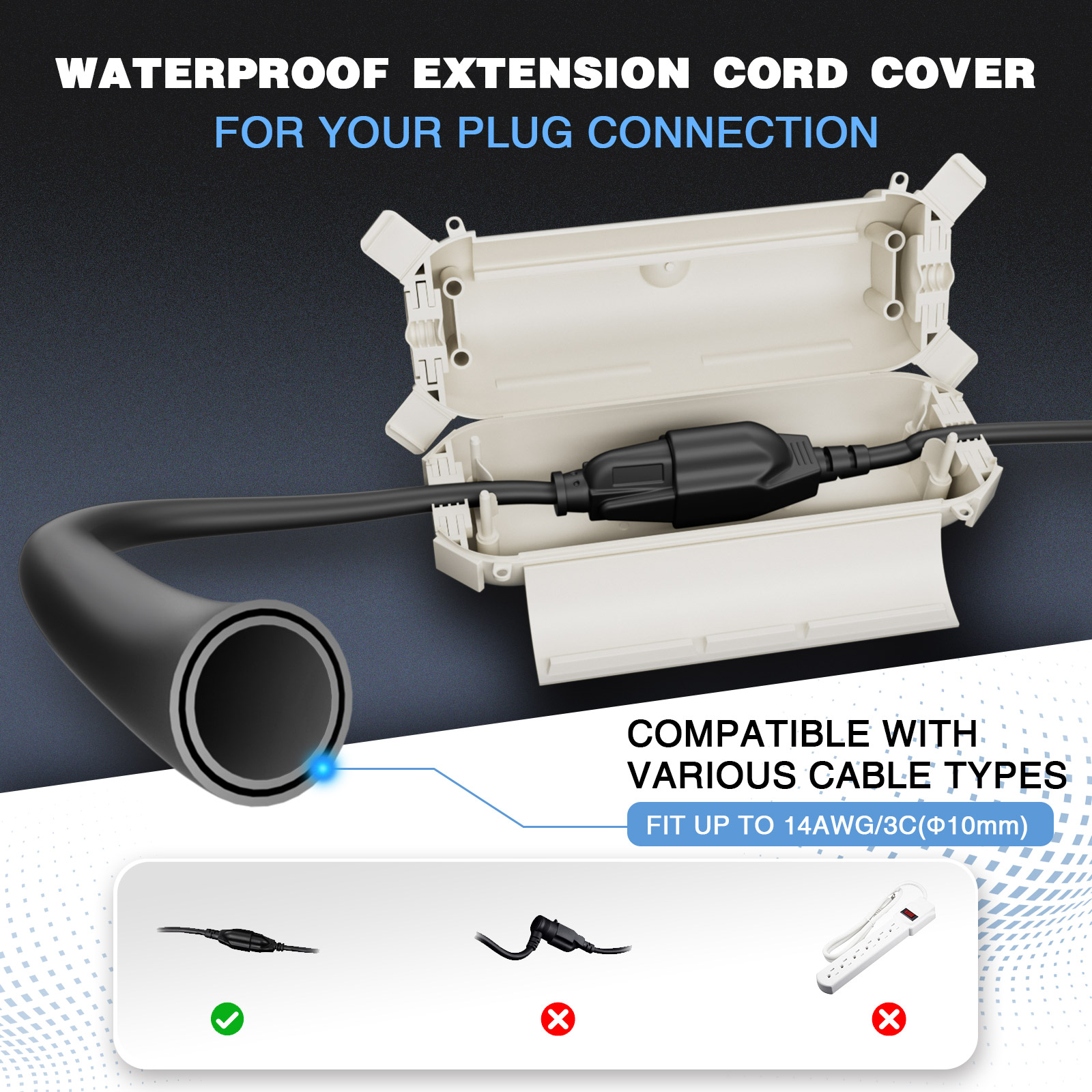 2 Pack Waterproof Outdoor Conn - Outdoor Power Extension Cord ulasan dan harga