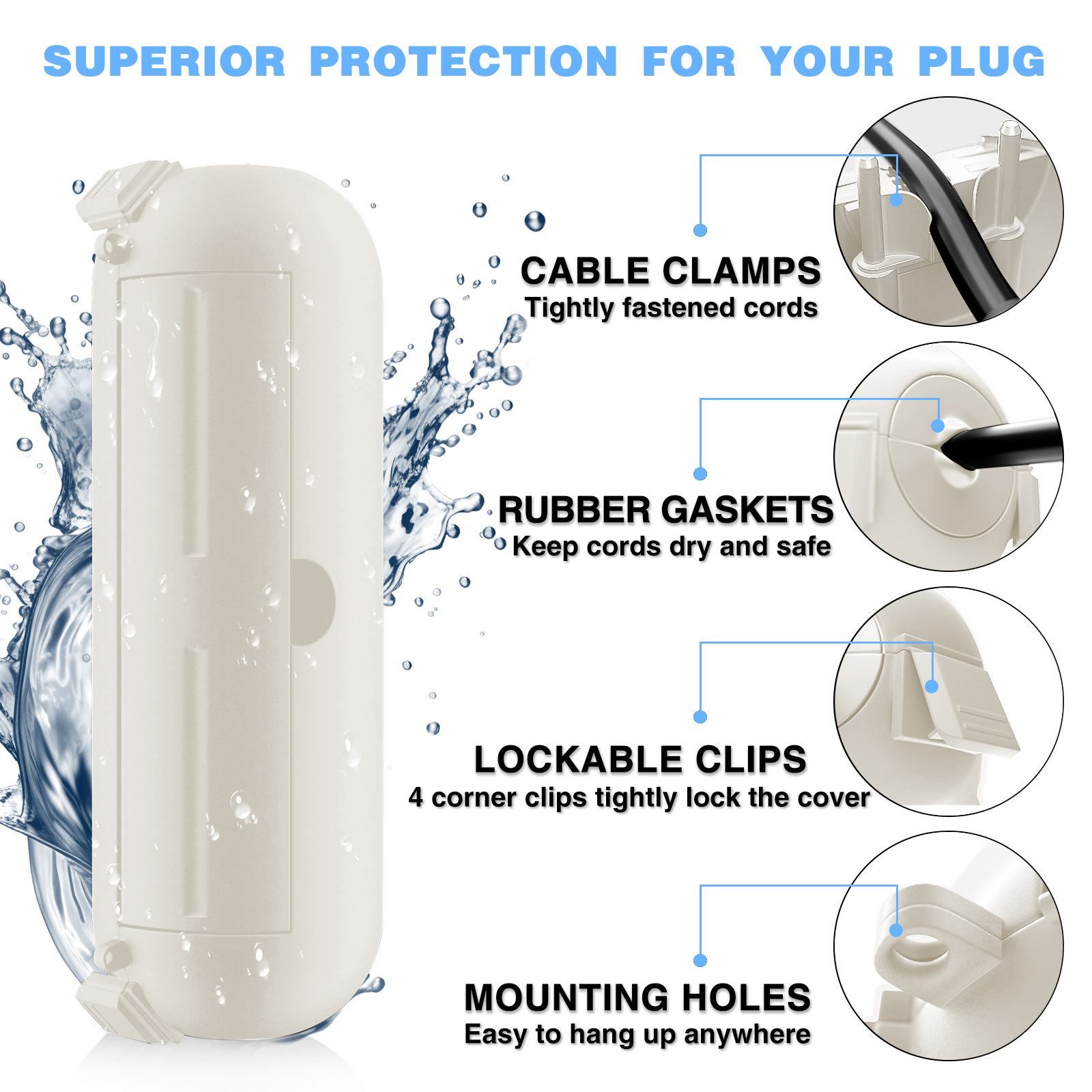 2 Pack Waterproof Outdoor Conn - Outdoor Power Extension Cord ulasan dan harga