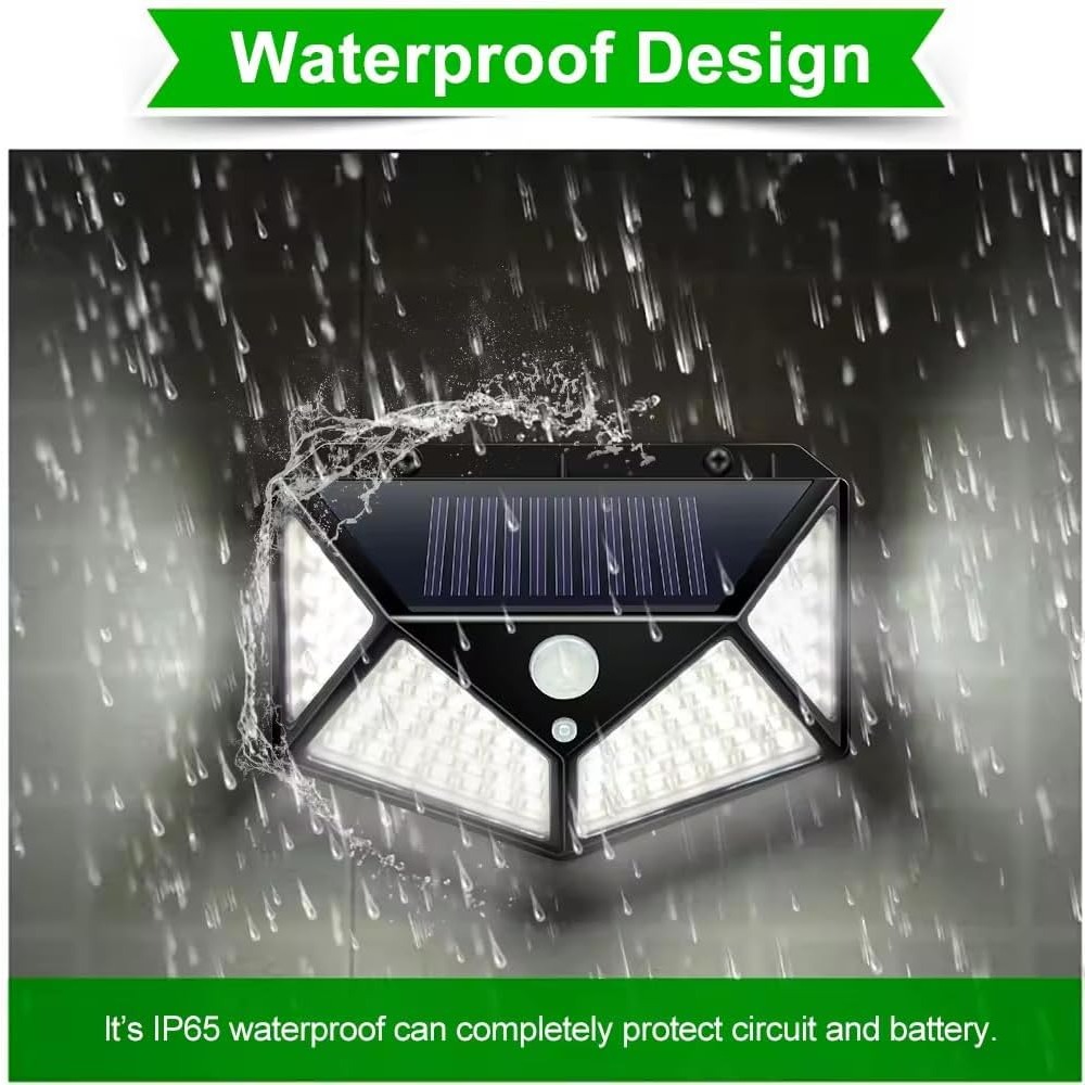 100 LED Wall Lamp Solar Lights - Outdoor Power Garage ulasan dan harga