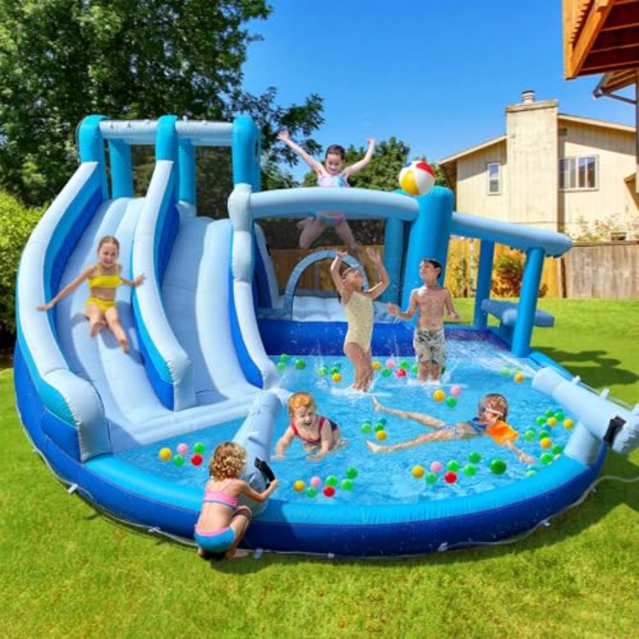 Inflatable Bounce House Water  - Outdoor Power House ulasan dan harga