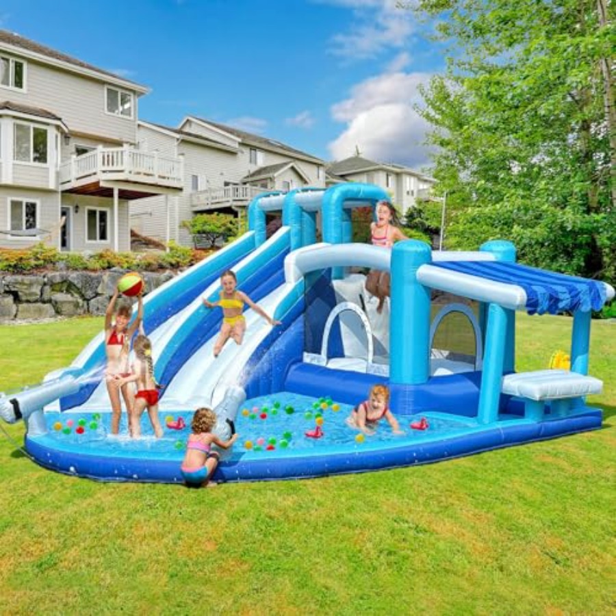 Inflatable Bounce House Water  - Outdoor Power House ulasan dan harga