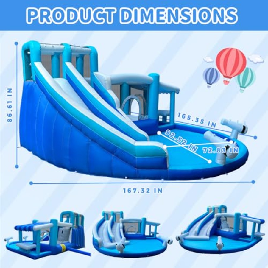 Inflatable Bounce House Water  - Outdoor Power House ulasan dan harga