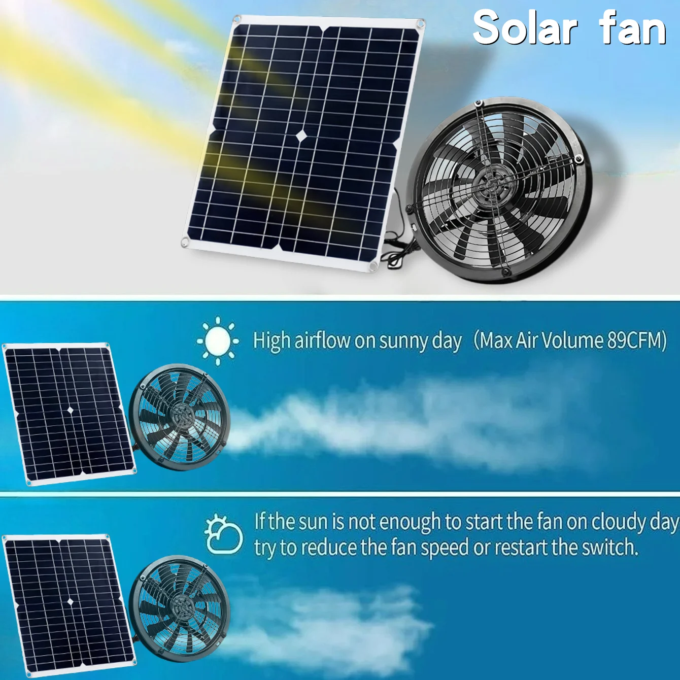 15W 25W NEW Solar Powered Exha - Outdoor Power House ulasan dan harga
