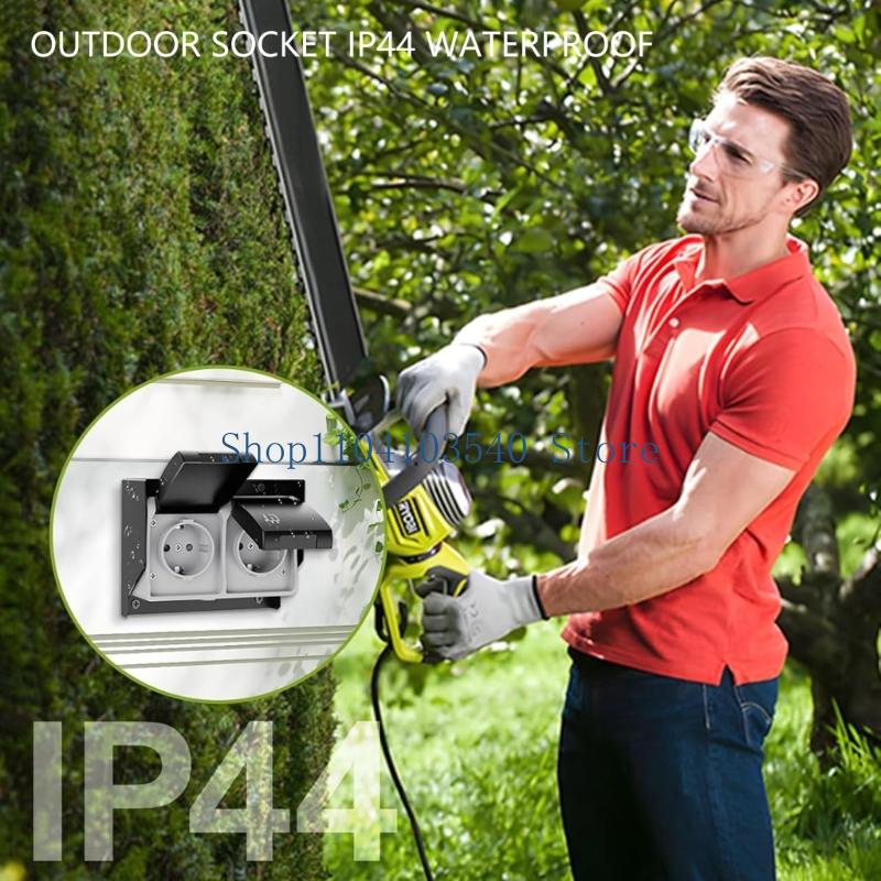 02DC 2 Gang Waterproof Outlet  - Outdoor Power Outlet Cover ulasan dan harga