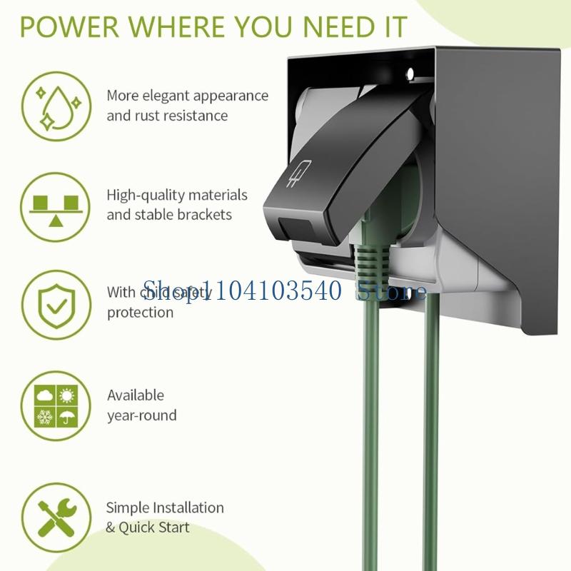 02DC 2 Gang Waterproof Outlet  - Outdoor Power Outlet Cover ulasan dan harga