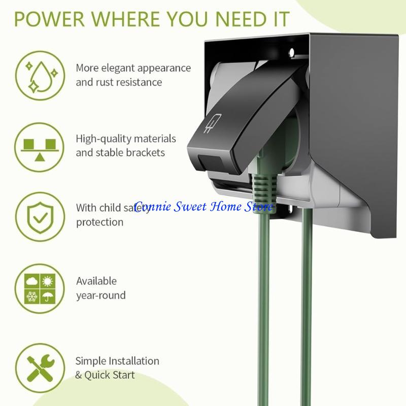 LXAF 2 Gang Waterproof Outlet  - Outdoor Power Outlet Install ulasan dan harga