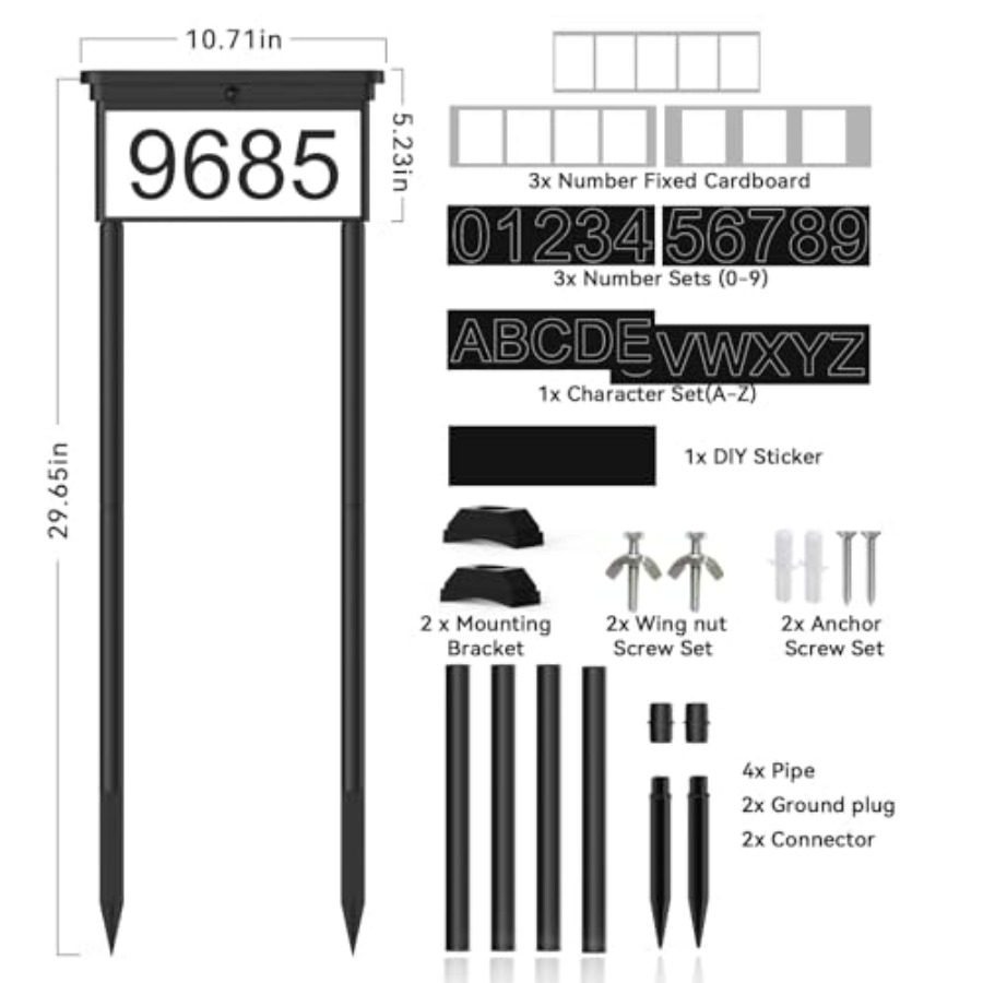 Solar House Numbers For Outsid - Outdoor Power House ulasan dan harga