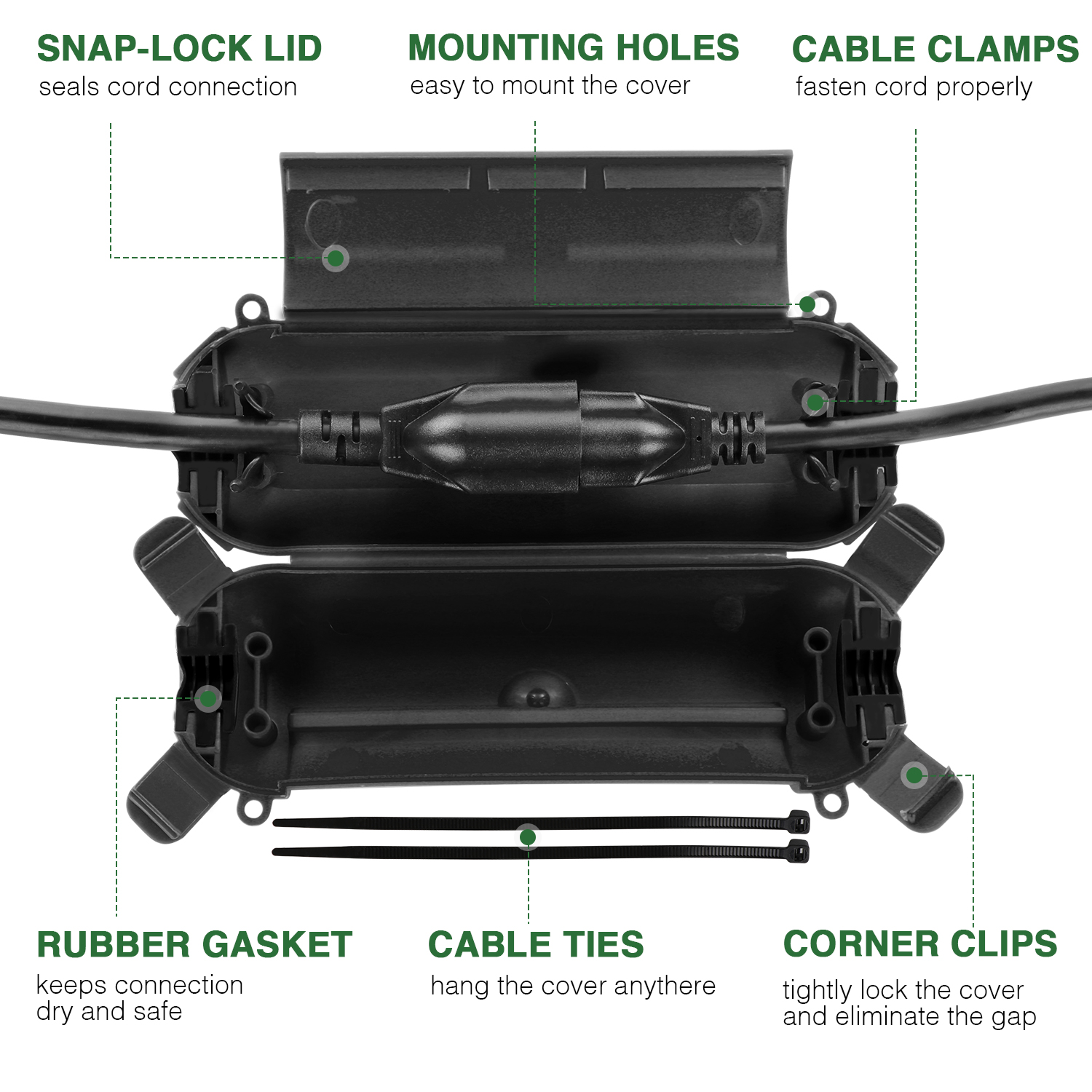 Flemoon 9PCS Outdoor Extension - Outdoor Power Extension Cord ulasan dan harga