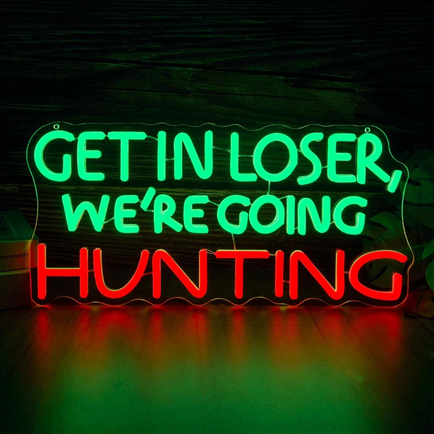 Funny Hunting Neon Sign LED Li - Outdoor Power Garage ulasan dan harga