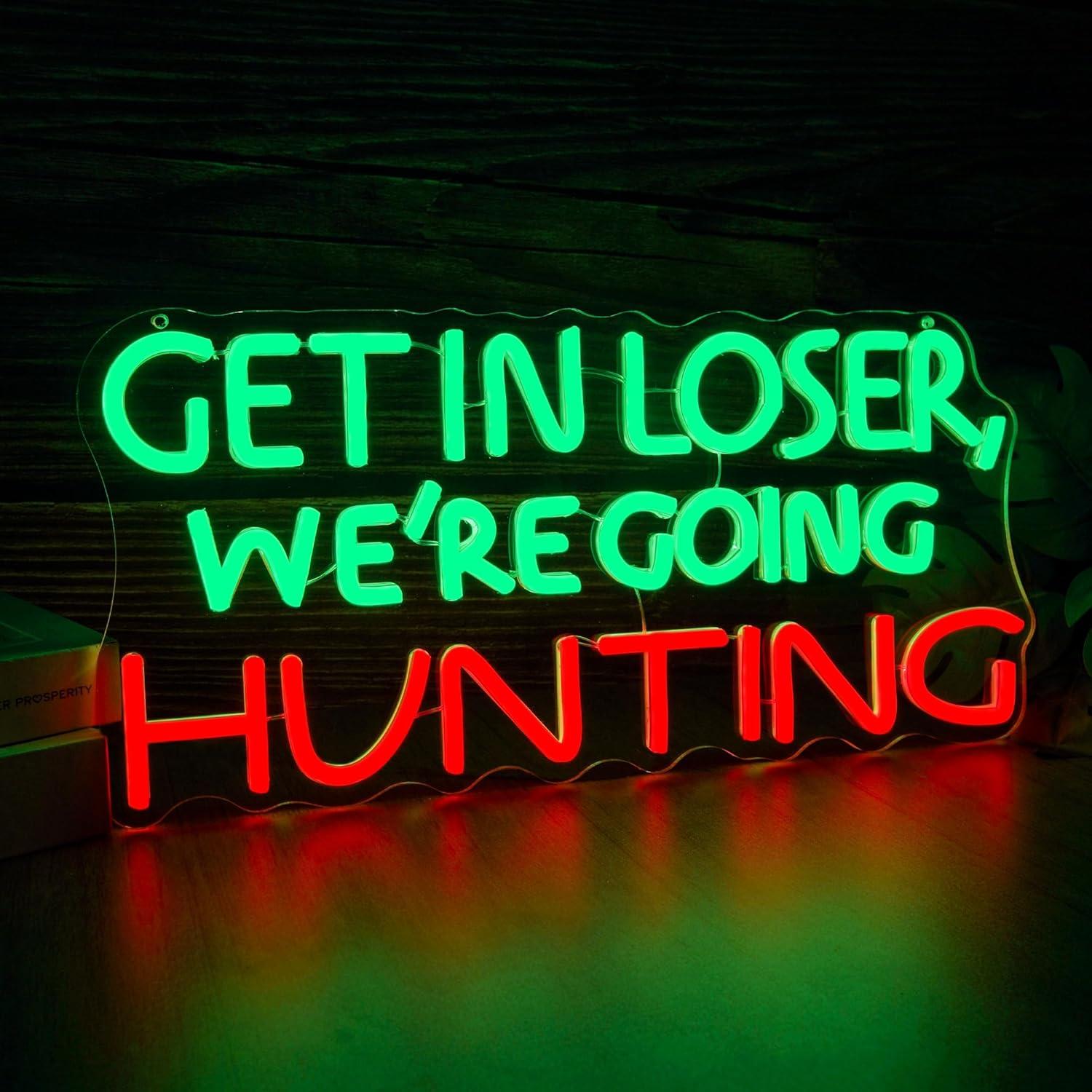 Funny Hunting Neon Sign LED Li - Outdoor Power Garage ulasan dan harga