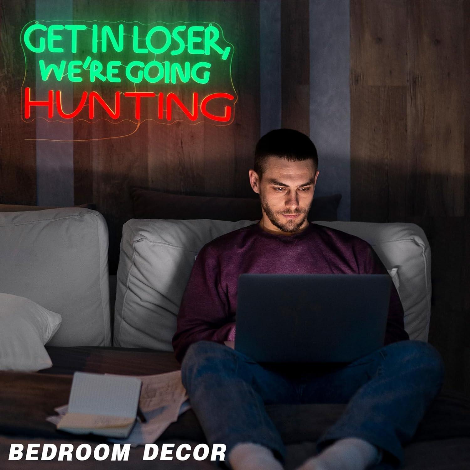 Funny Hunting Neon Sign LED Li - Outdoor Power Garage ulasan dan harga