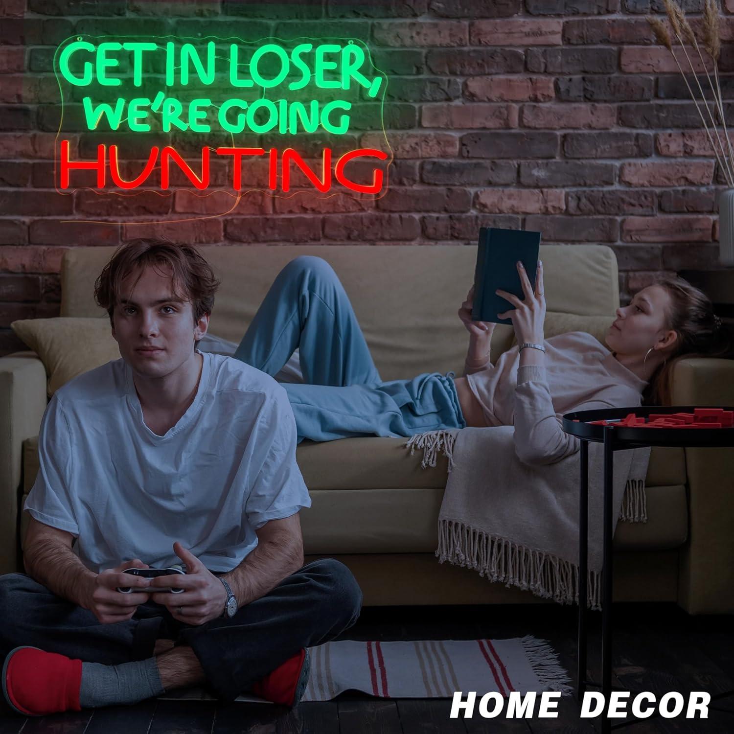 Funny Hunting Neon Sign LED Li - Outdoor Power Garage ulasan dan harga