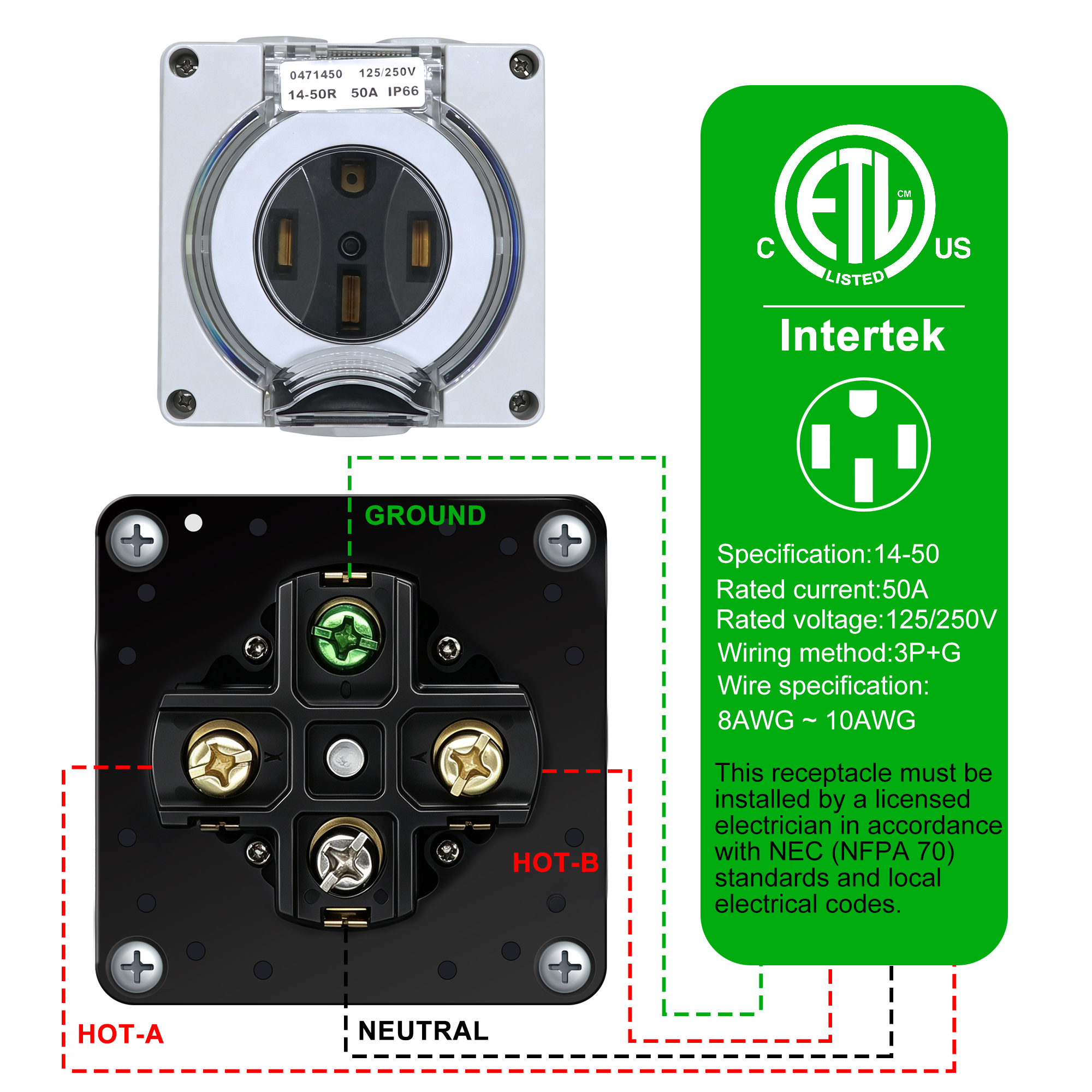 50 Amp RV Outlet Box NEMA 14-5 - Outdoor Power Outlet Cover ulasan dan harga