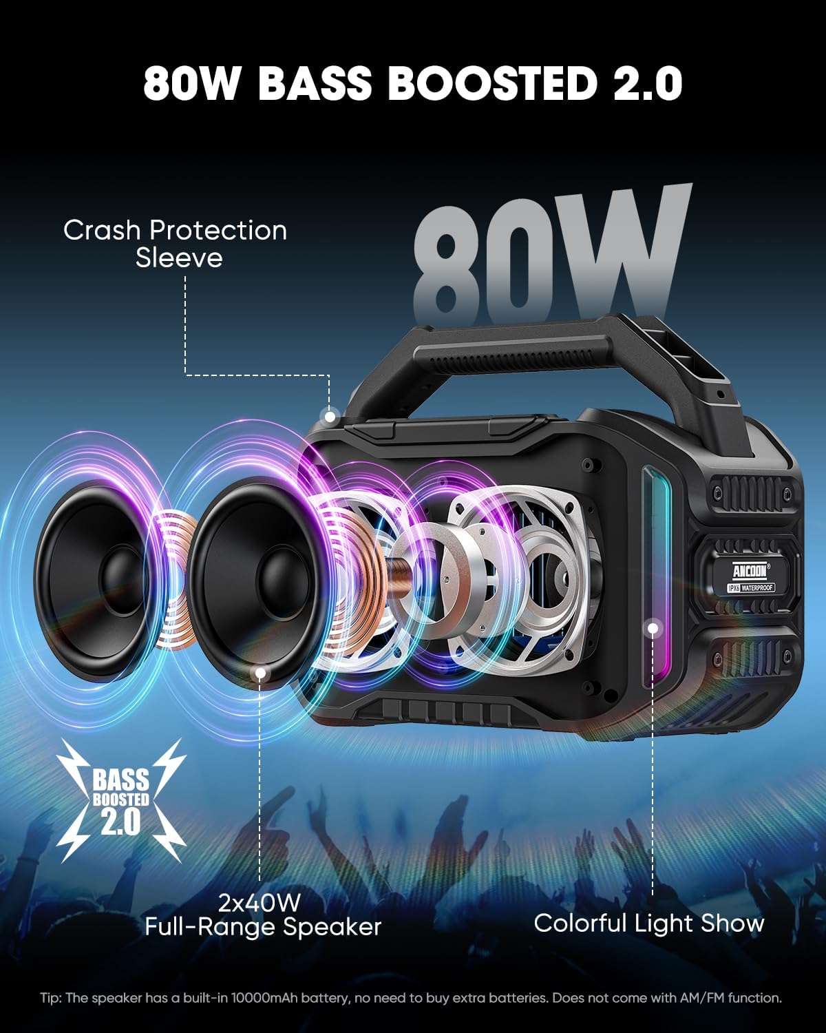 Wireless Bluetooth Speaker wit - Outdoor Power Garage ulasan dan harga