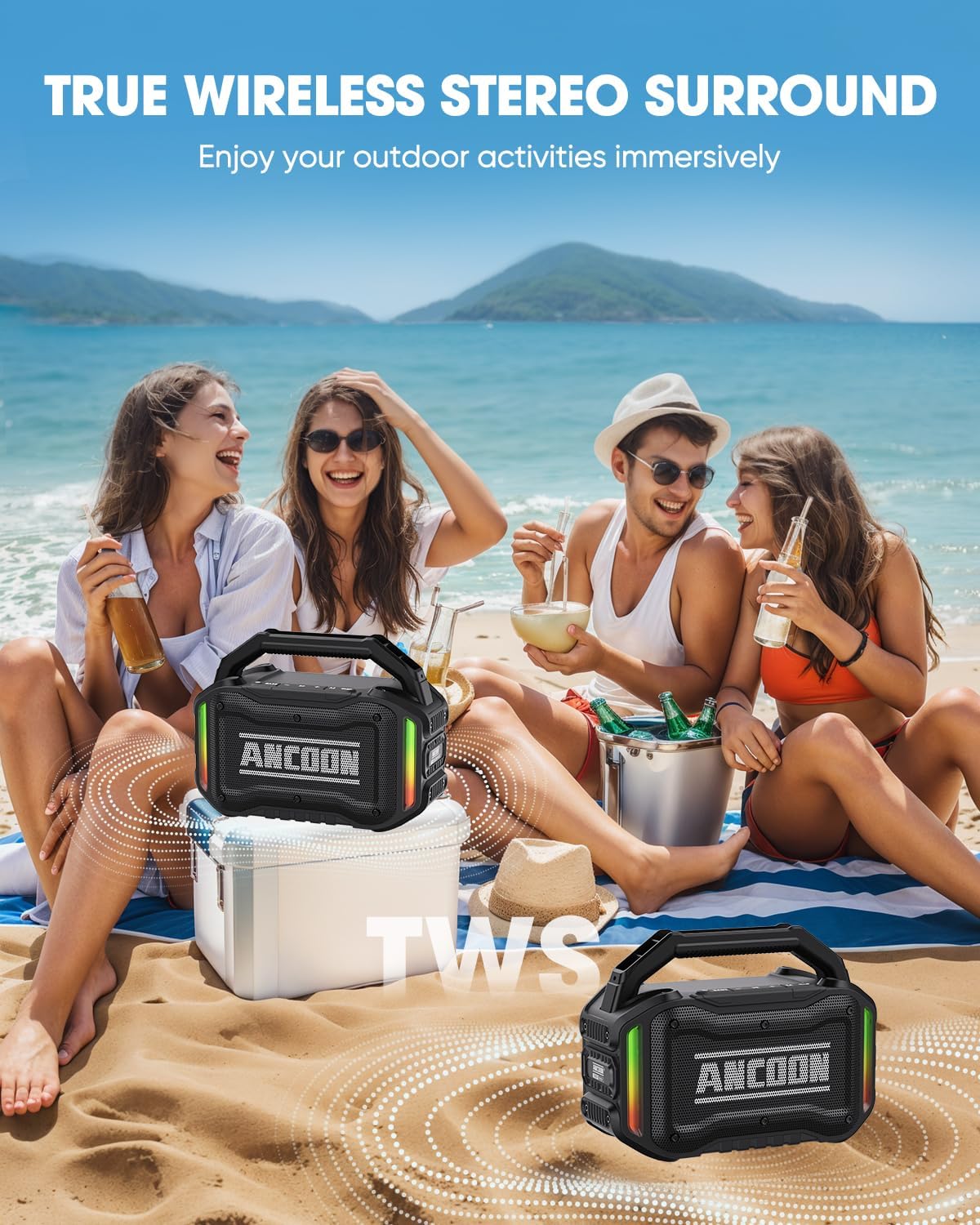 Wireless Bluetooth Speaker wit - Outdoor Power Garage ulasan dan harga