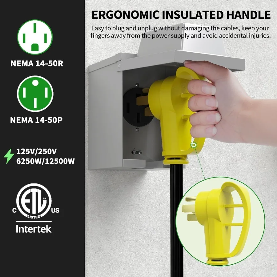 NEMA 1450P to NEMA 1450R 50 Am - Outdoor Power Extension Cord ulasan dan harga