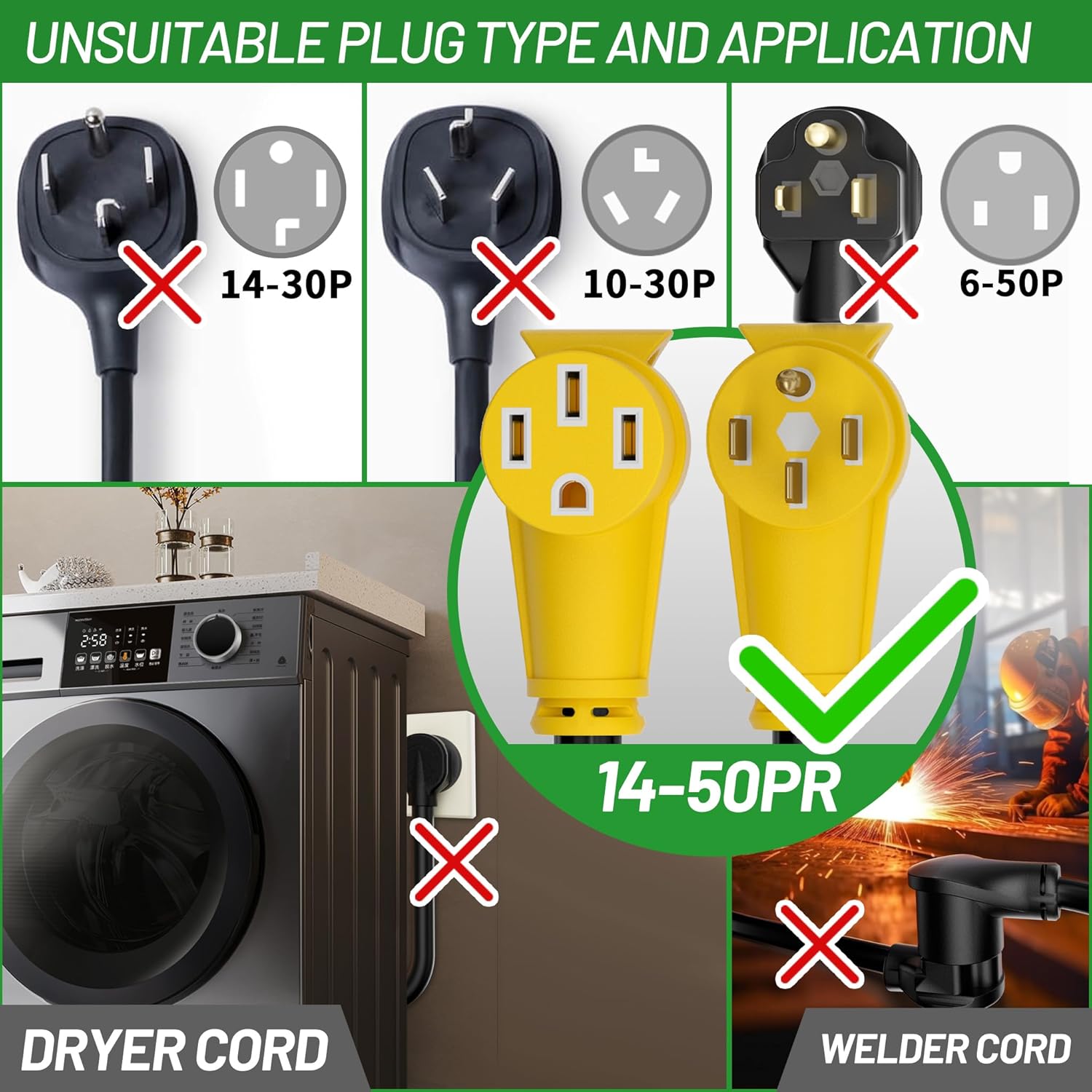 NEMA 14-50P to NEMA 14-50R 50  - Outdoor Power Extension Cord ulasan dan harga