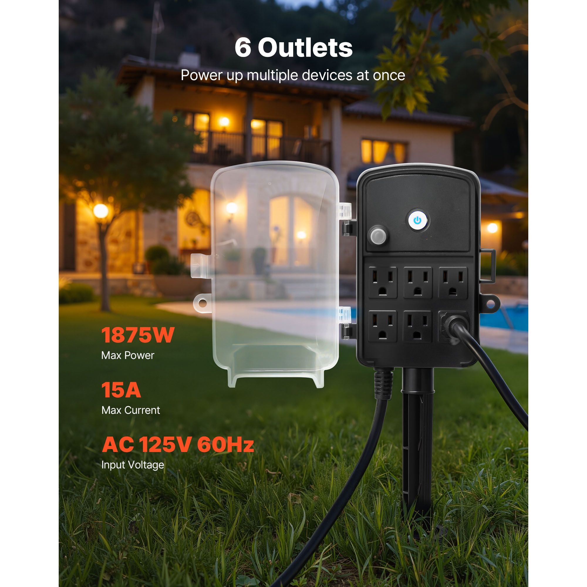 Outdoor Power Stake 25FT Exten - Outdoor Power Extension Cord ulasan dan harga
